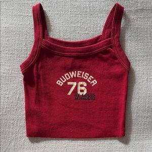 PacSun Red Budweiser Crop Top